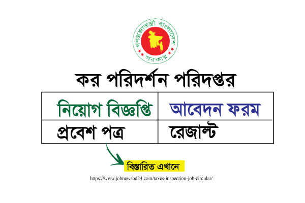 Taxes Inspection Job Circular