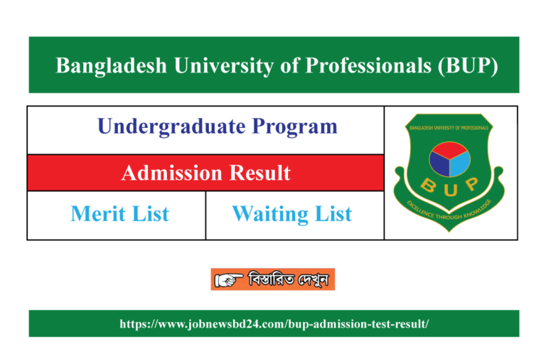 BUP Admission Result